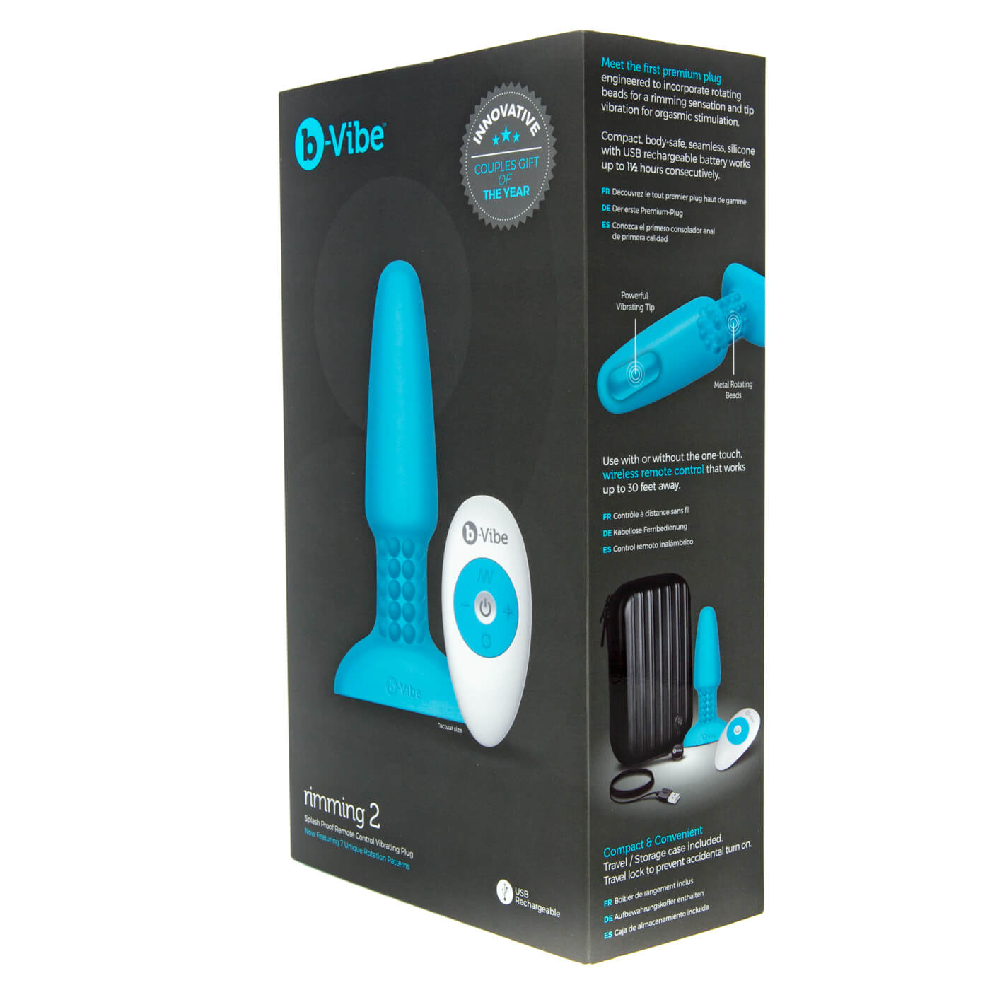 b-Vibe Rimming Remote Control 13 Function USB Rechargeable Vibrating Butt Plug