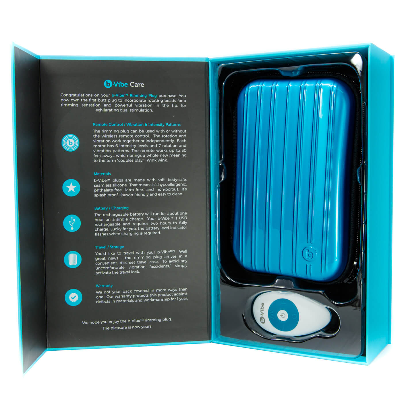 b-Vibe Rimming Remote Control 13 Function USB Rechargeable Vibrating Butt Plug