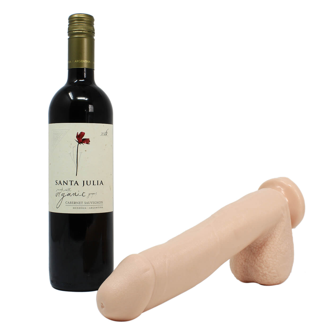 Basix Realistic Large Black ( Or White) Dildo with Suction Cup 12 inch
