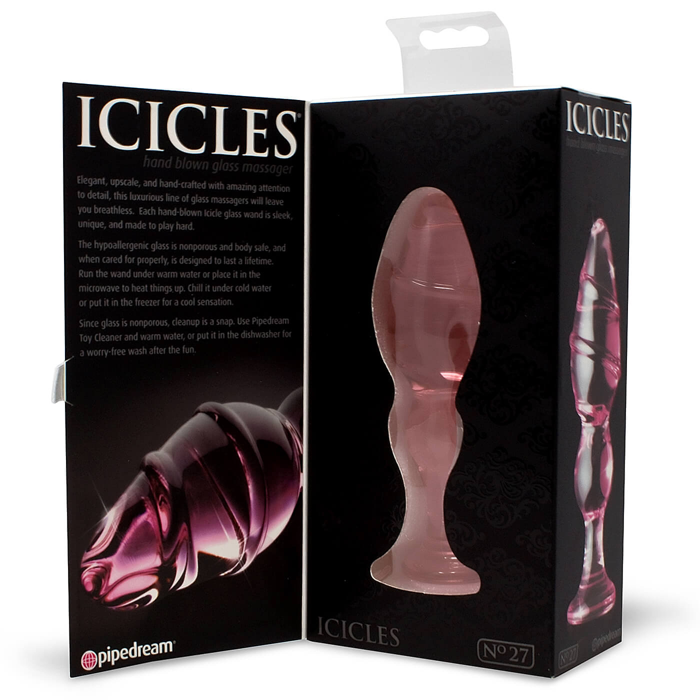 Icicles No. 27 Glass Pink Butt Plug