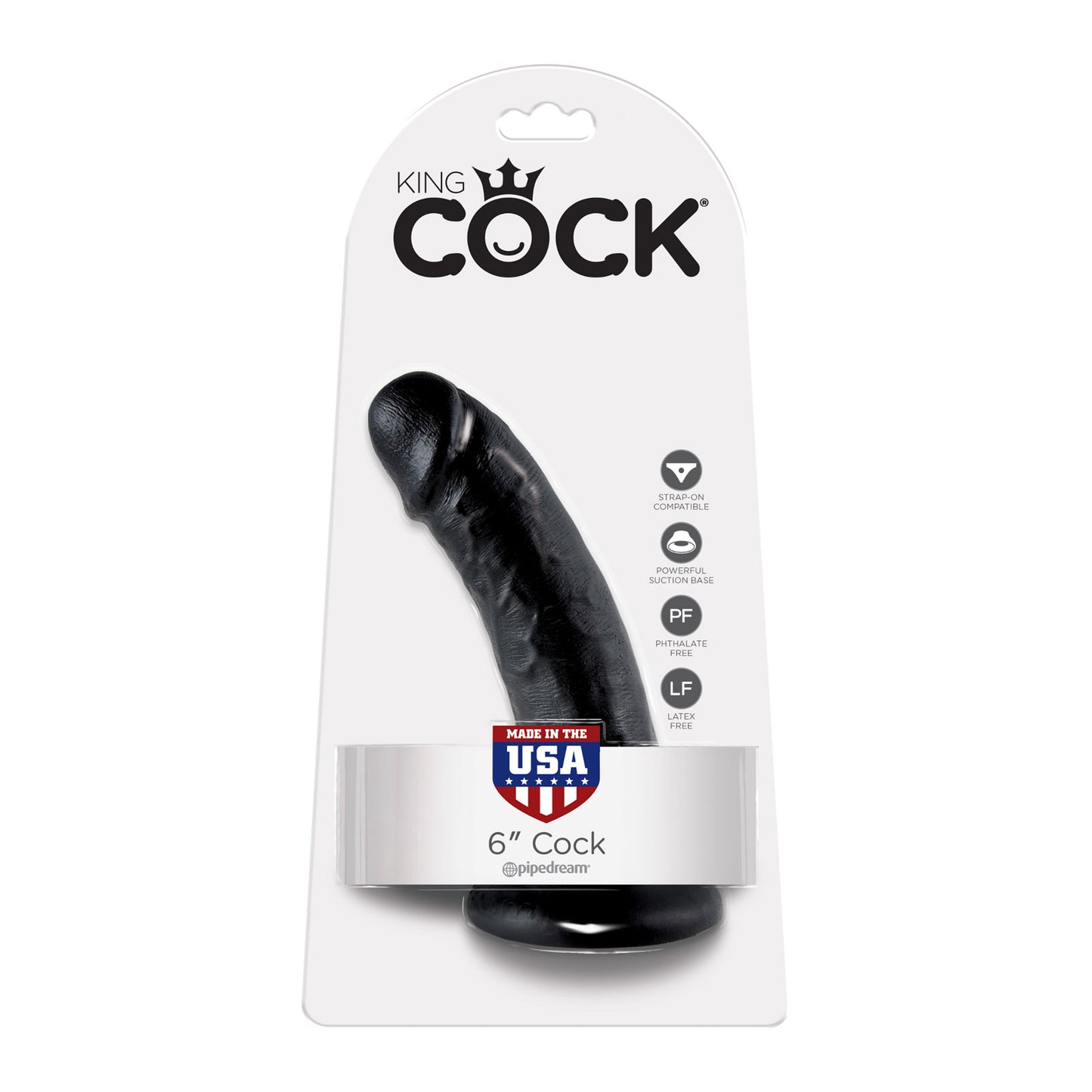 King Cock Ultra Realistic 6 Inch Black Dildo With Suction Cup