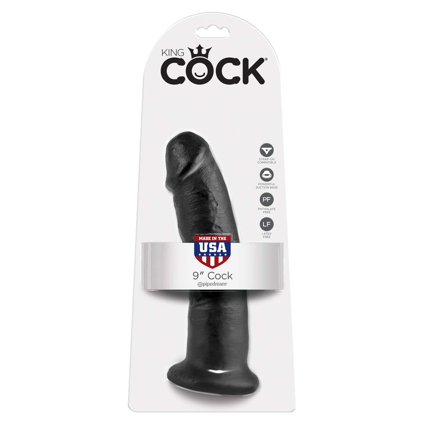King Cock Ultra Realistic 9 Inch Black Dildo With Suction Cup