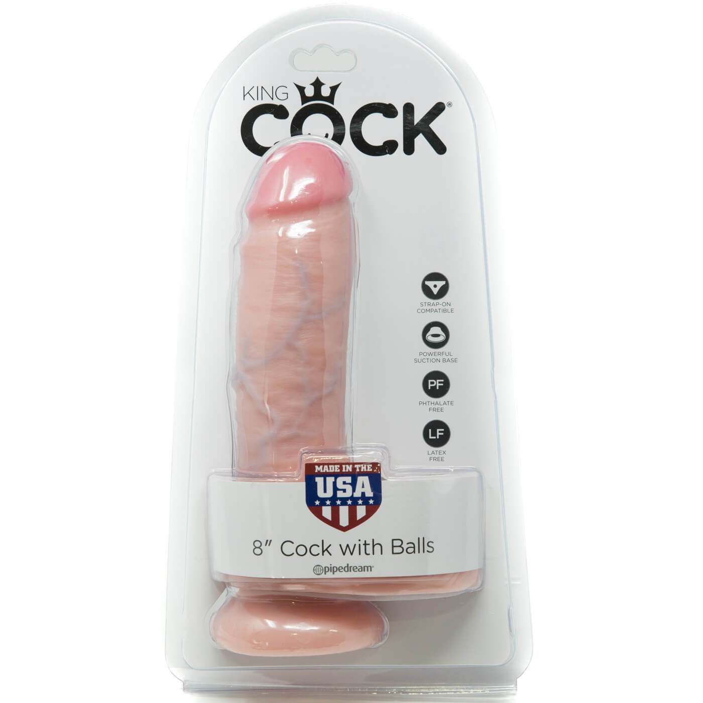 King Cock Ultra Realistic 8 Inch Suction Cup Dildo With Balls