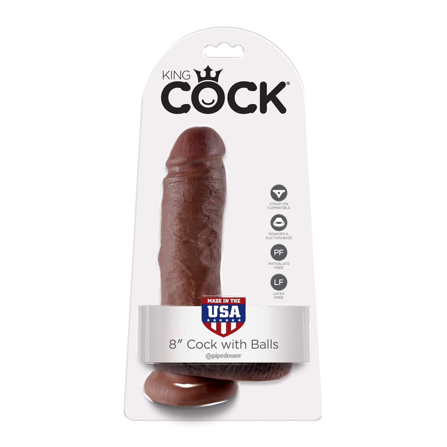 King Cock Ultra Realistic 8 Inch Suction Cup Dildo With Balls