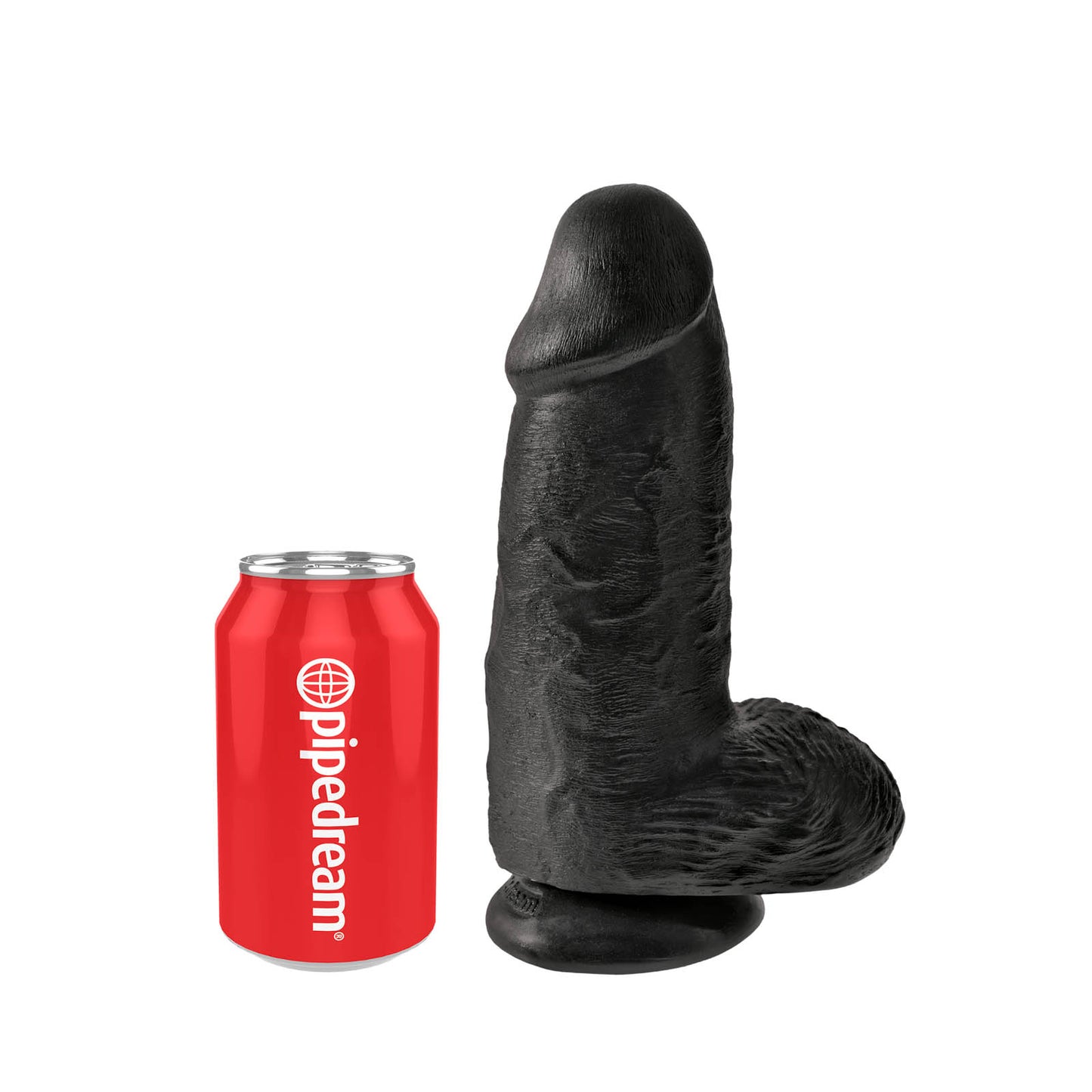 King Cock Ultra Realistic Chubby Black 9 Inch Suction Cup Dildo With Balls