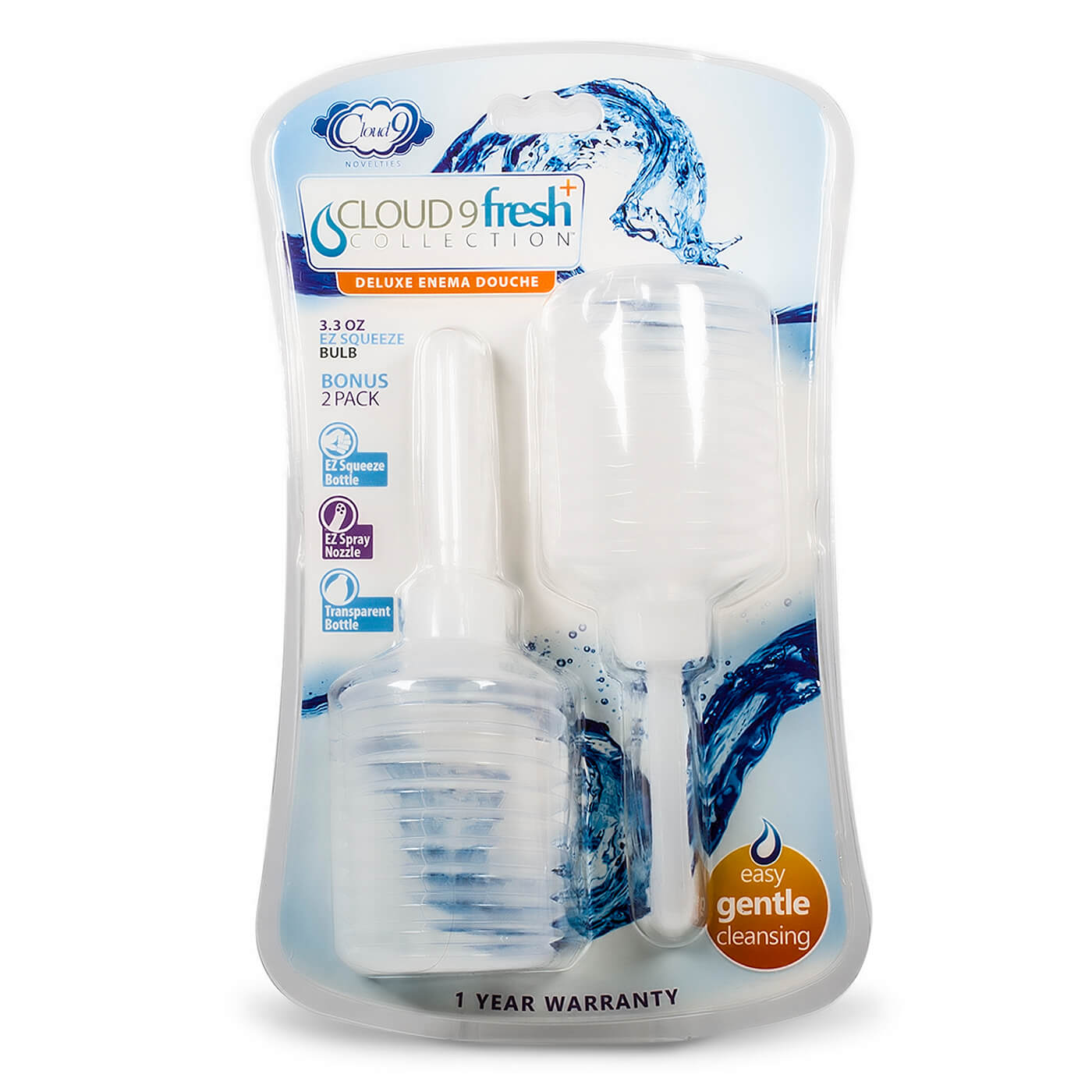 Fresh Plus EZ Squeeze Bulb Disposable Portable Anal Cleanser 2-Pack Set