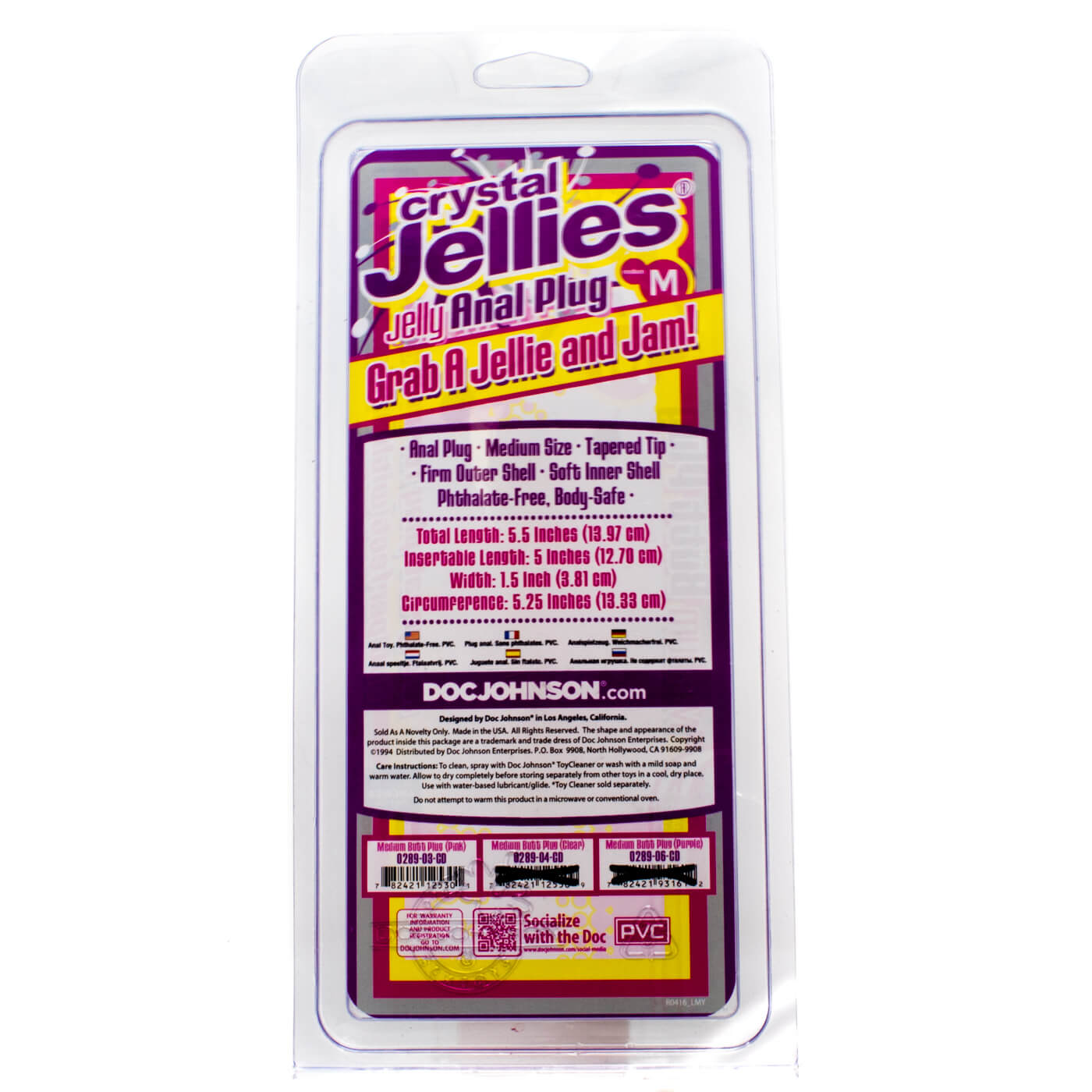 Doc Johnson Crystal Jellies Medium 5 Inch Butt Plug
