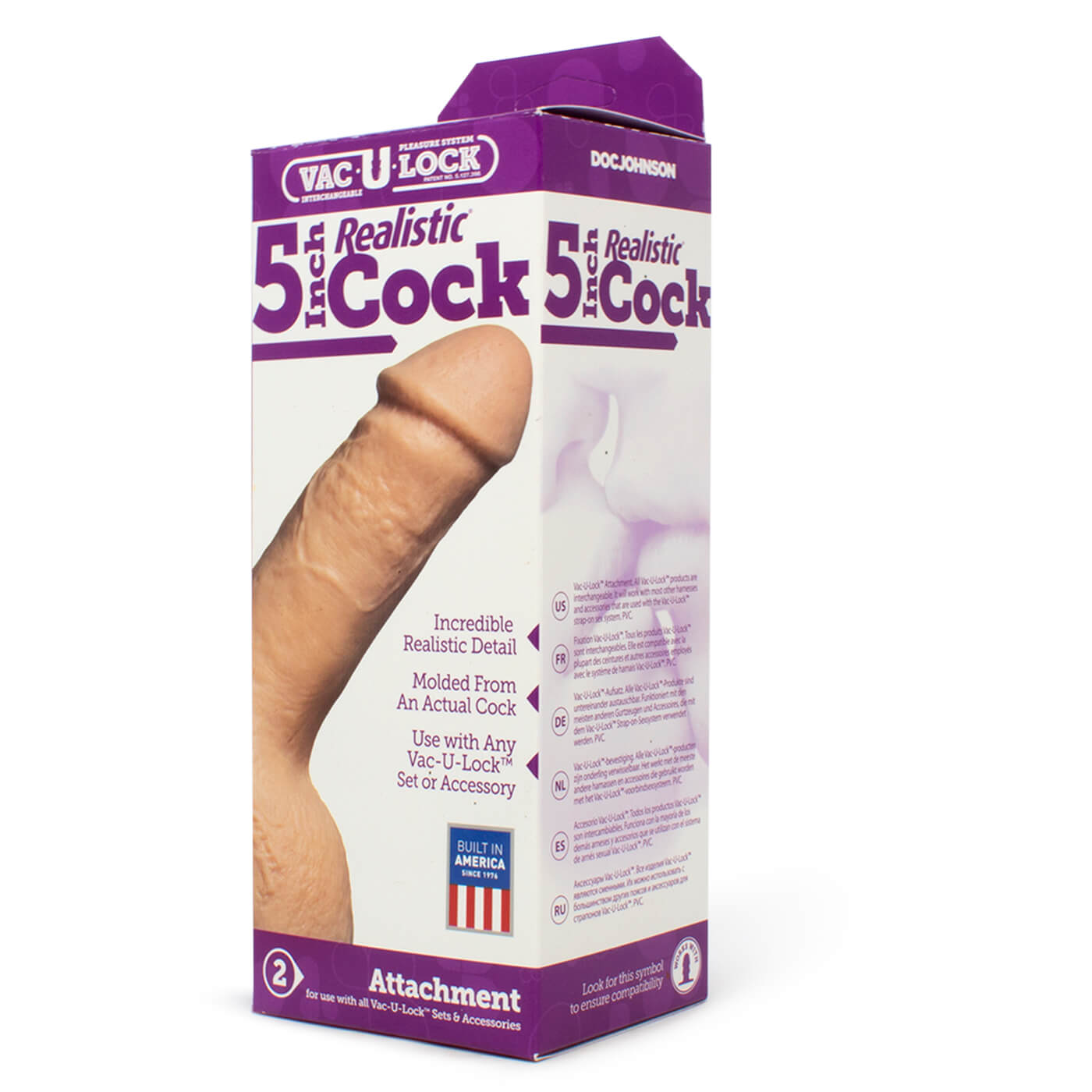 Vac-U-Lock 5 Inch Realistic G-Spot Strap On Dildo