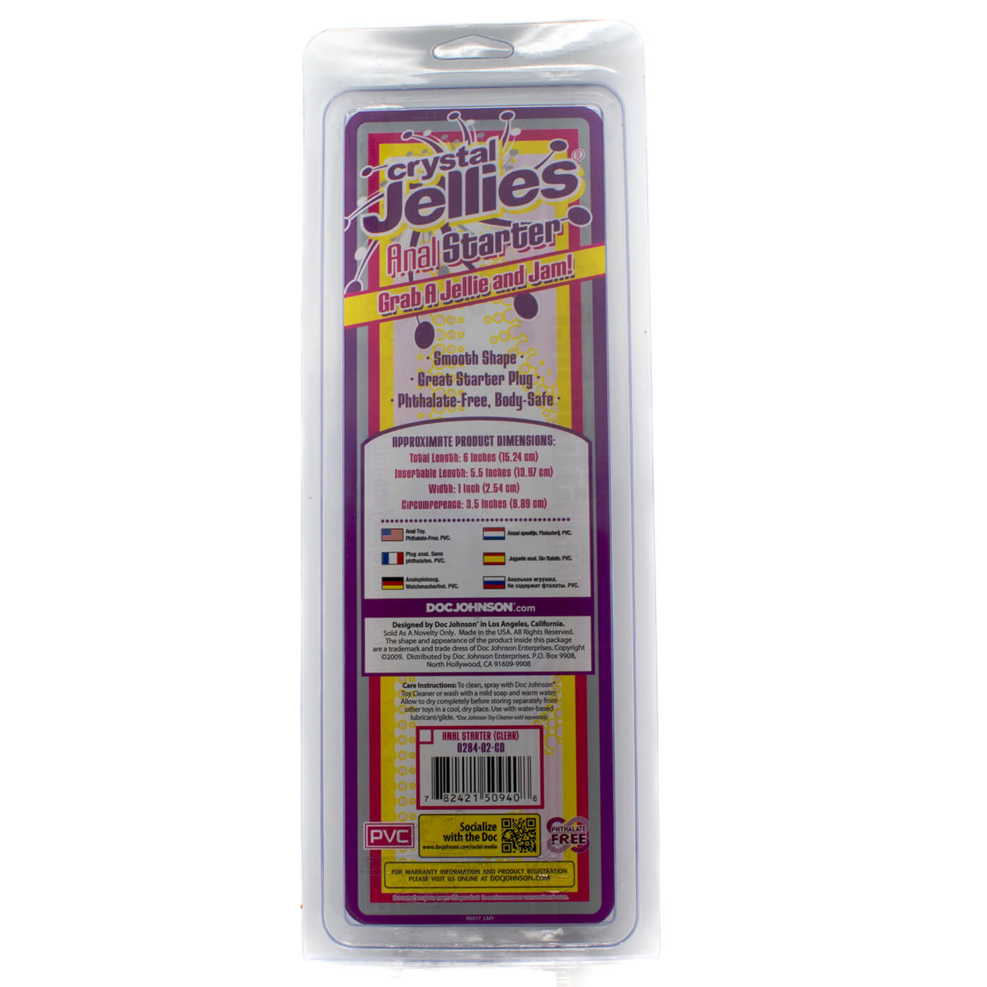 Doc Johnson Crystal Jellies 6 Inch Realistic Anal Dildo