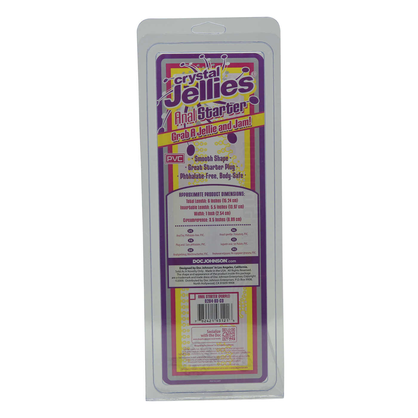 Doc Johnson Crystal Jellies 6 Inch Realistic Anal Dildo