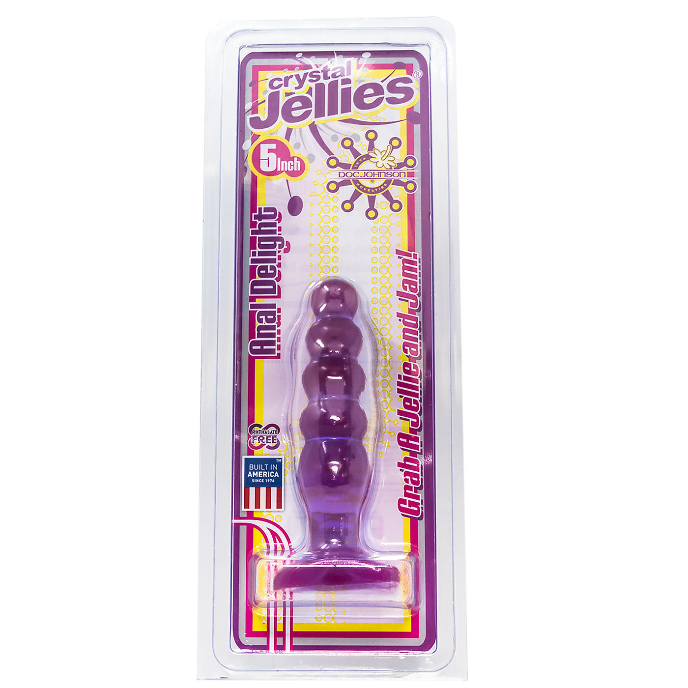 Doc Johnson Crystal Jellies Anal Delight Beaded Butt Plug