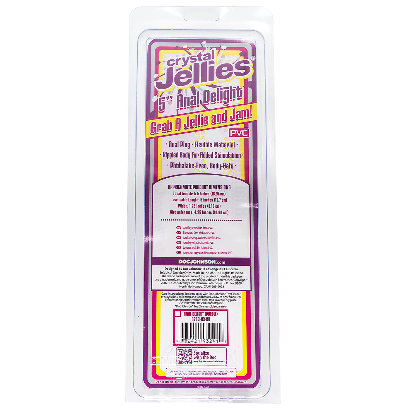 Doc Johnson Crystal Jellies Anal Delight Beaded Butt Plug