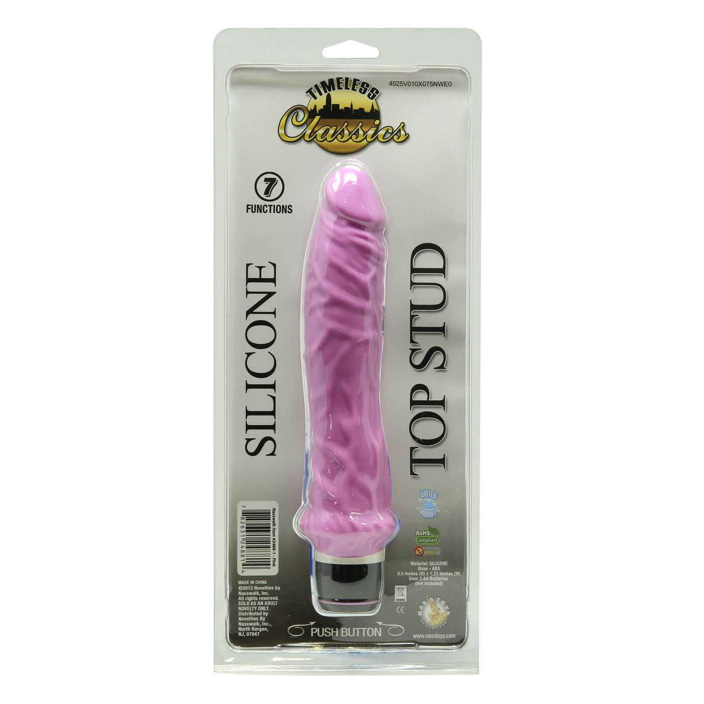 Timeless Classics 7 Function Silicone Top Stud Dildo Vibrator