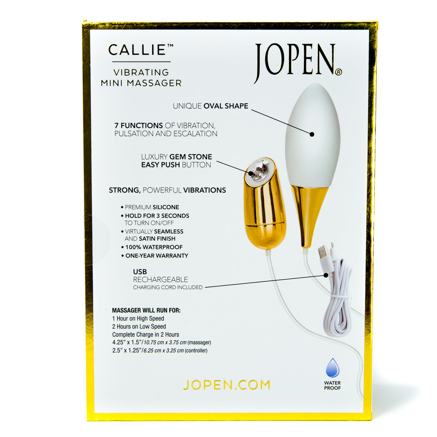 Jopen Callie Mini Massager 7 Function USB Rechargeable Egg Vibrator