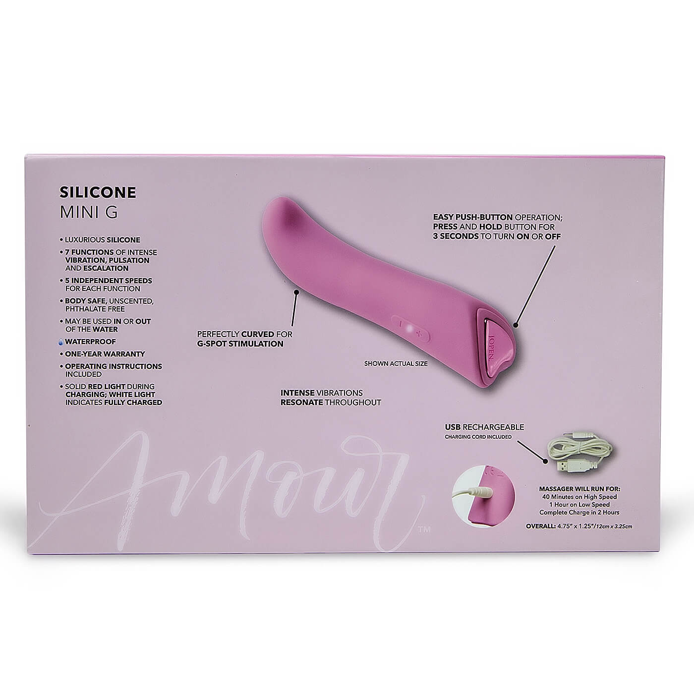 Jopen Amour Mini G 5 Speed USB Rechargeable Silicone G-Spot Vibrator