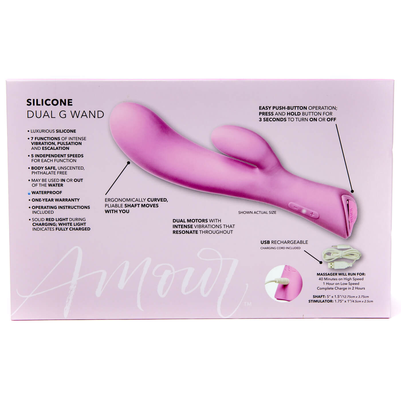 Jopen Amour Luxury 7 Function USB Rechargeable Dual G-Spot Rabbit Vibrator