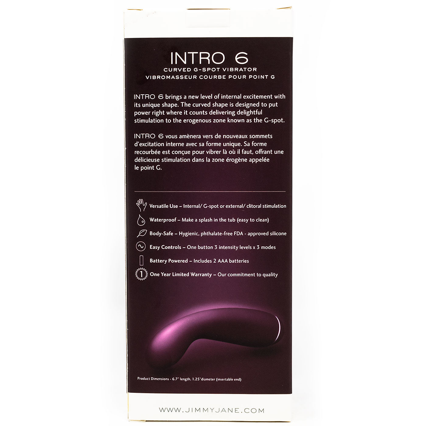 Jimmyjane Intro 6 Luxury Powerful Waterproof G-Spot Vibrator