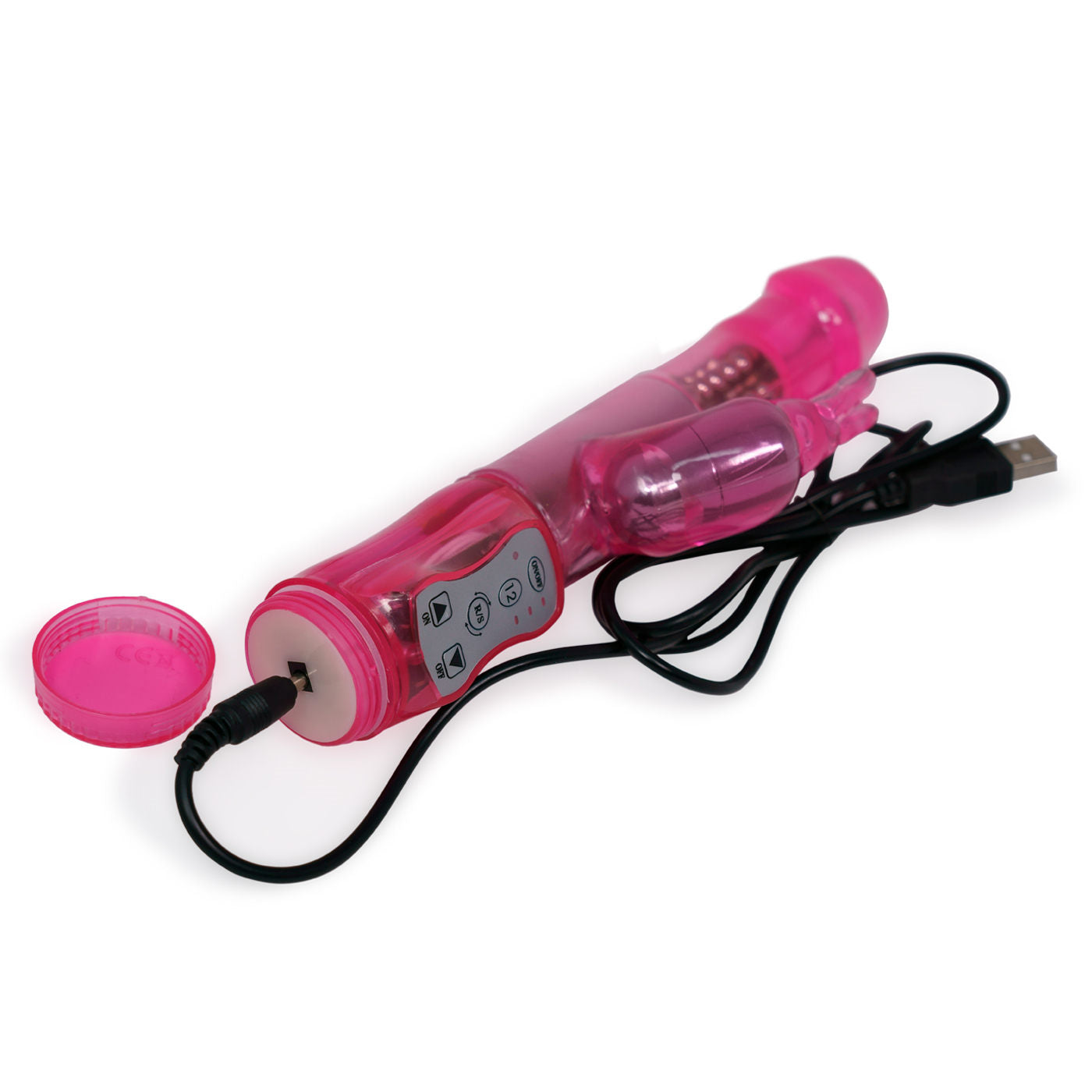 Double Delight 10 Function Rechargeable Rabbit Vibrator With Rotating Beads