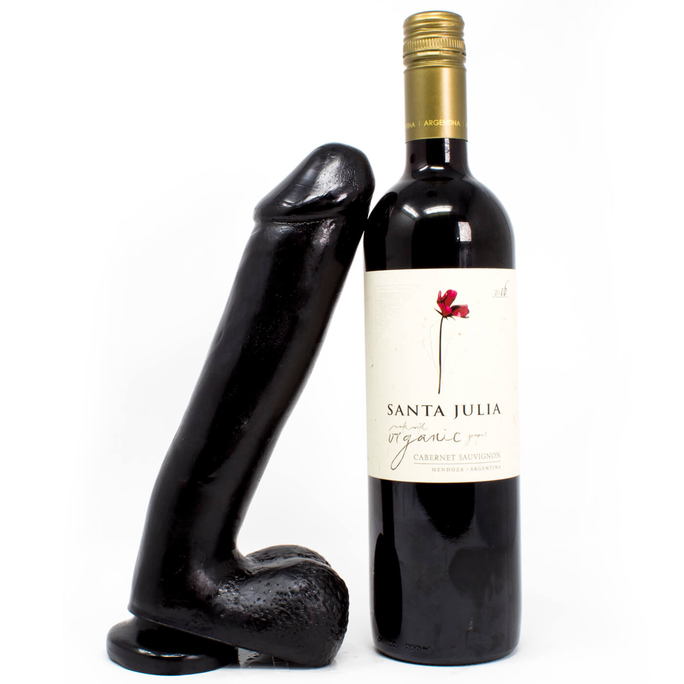 Basix 10 Inch Black Suction Cup Dildo