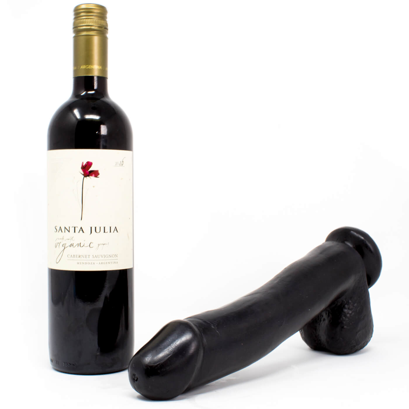Basix 10 Inch Black Suction Cup Dildo