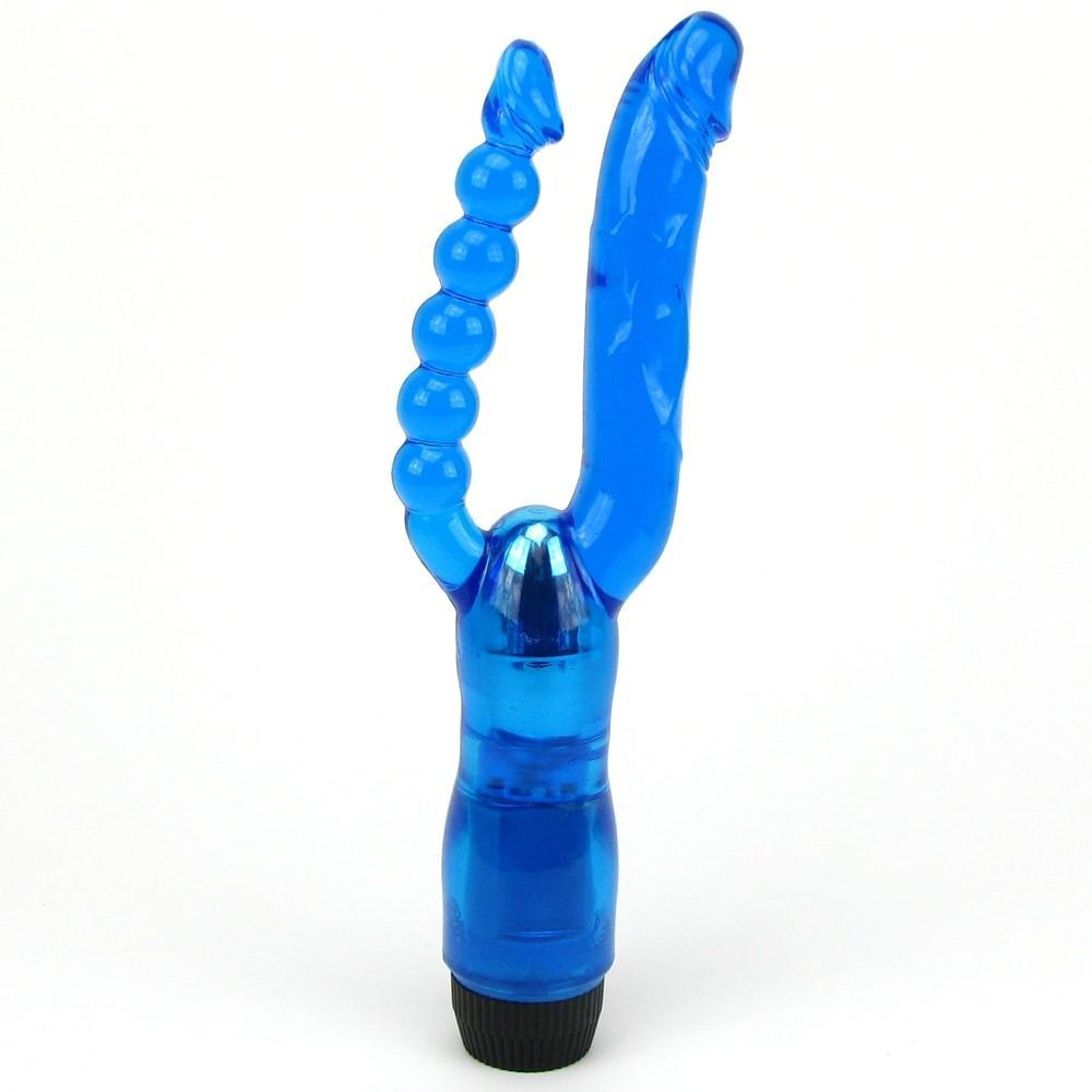 Dual Penetrator Realistic 5 Inch Vibrator Anal Bead Combo by California Exotics - - 2