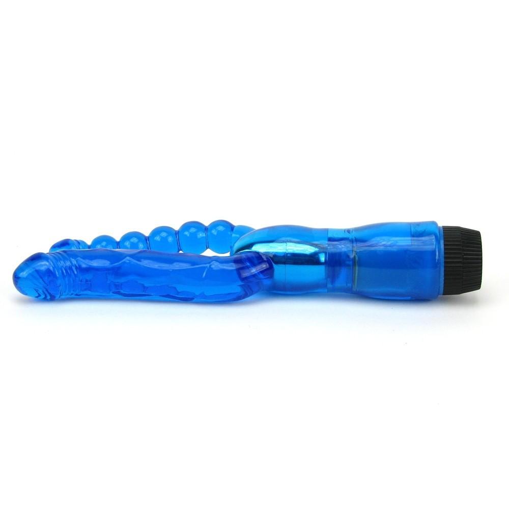 Dual Penetrator Realistic 5 Inch Vibrator Anal Bead Combo by California Exotics - - 3