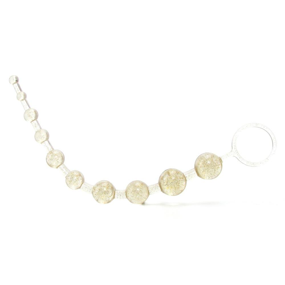 X-10 Extreme Pure Gold Anal Beads in Platinum by California Exotics - - 7