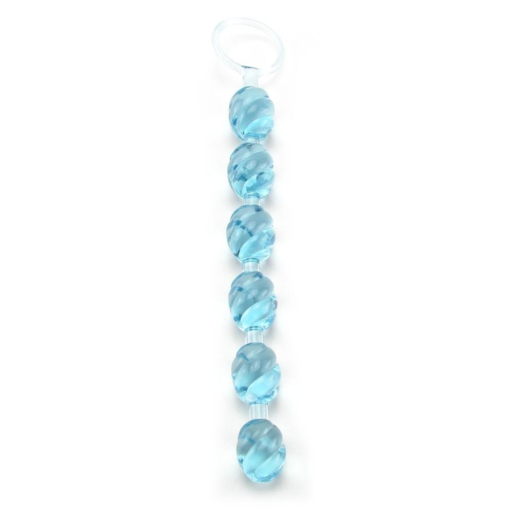 Swirl PVC Pleasure Beads With Retrieval Ring by California Exotics - - 1