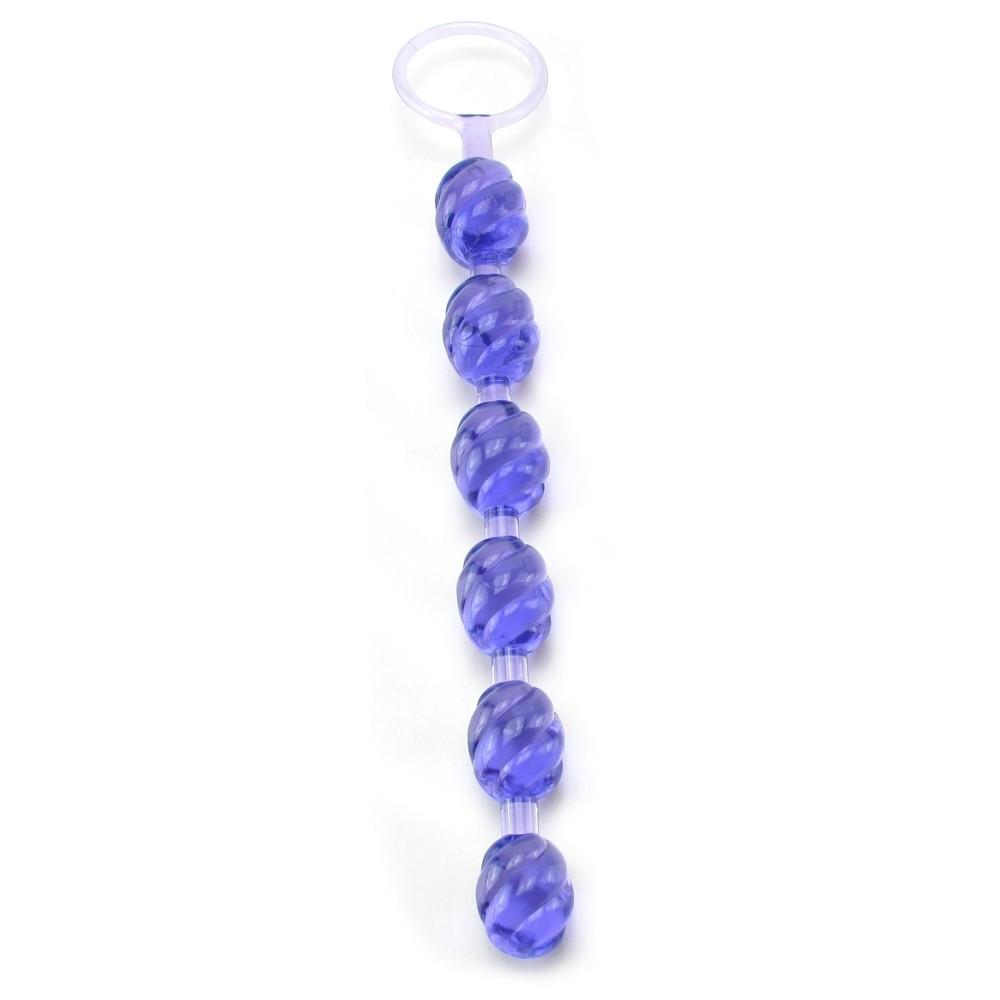 Swirl PVC Pleasure Beads With Retrieval Ring by California Exotics - - 3