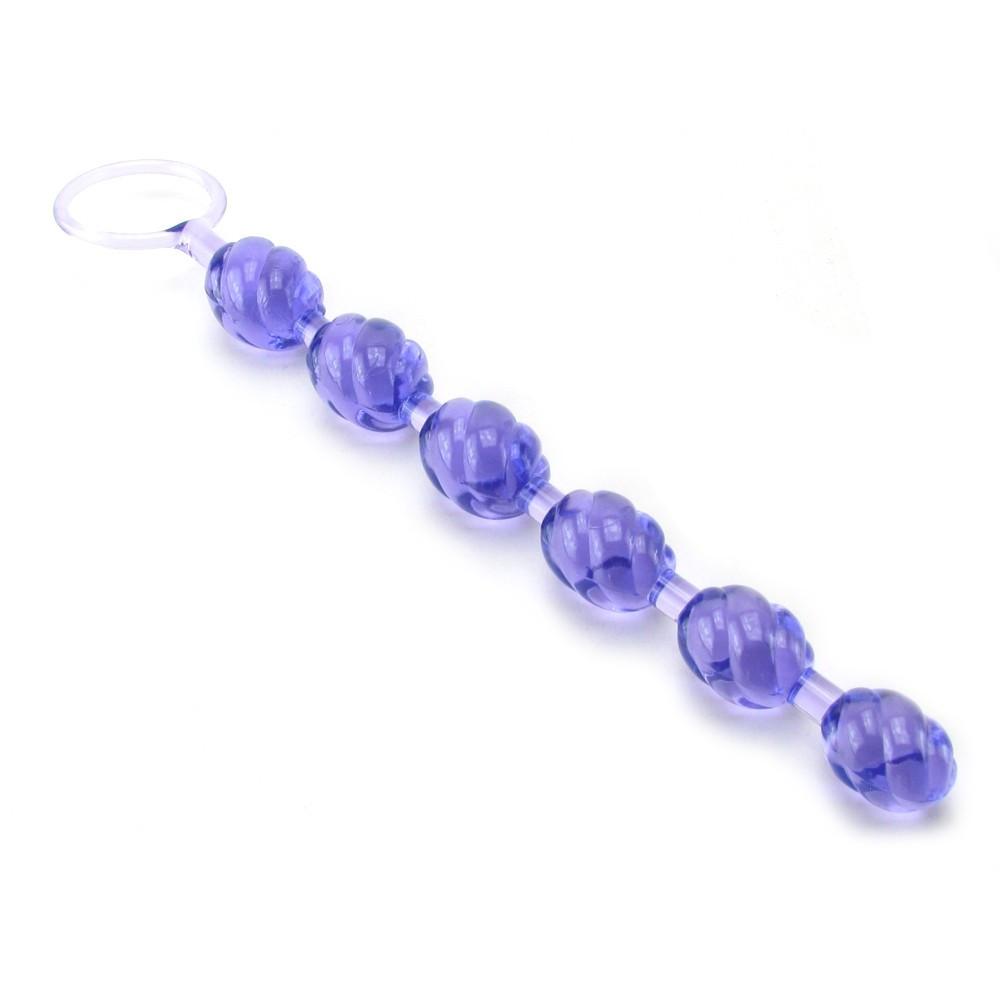 Swirl PVC Pleasure Beads With Retrieval Ring by California Exotics - - 8
