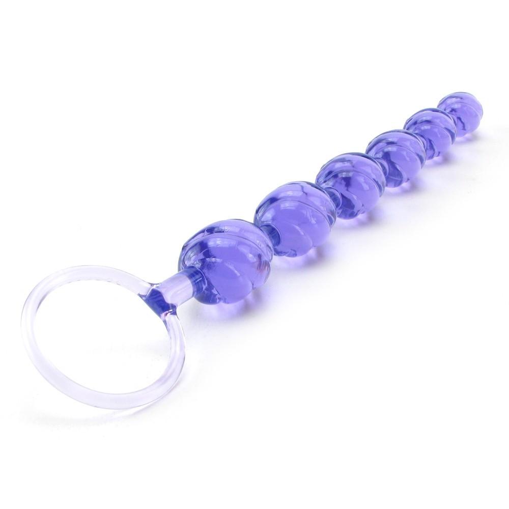 Swirl PVC Pleasure Beads With Retrieval Ring by California Exotics - - 9