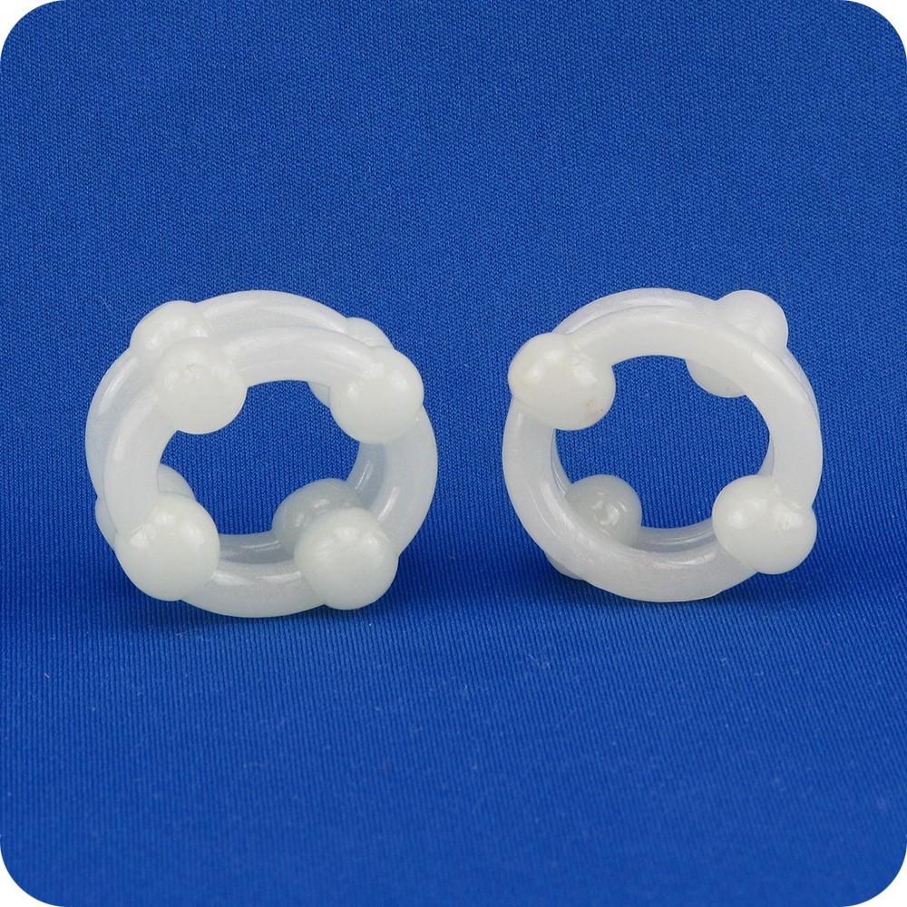 Silicone Island Ring Double Stacker in Glow in the Dark by California Exotics - - 1