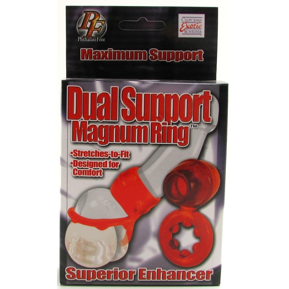 Dual Support Magnum Ring in Red by California Exotics - - 1