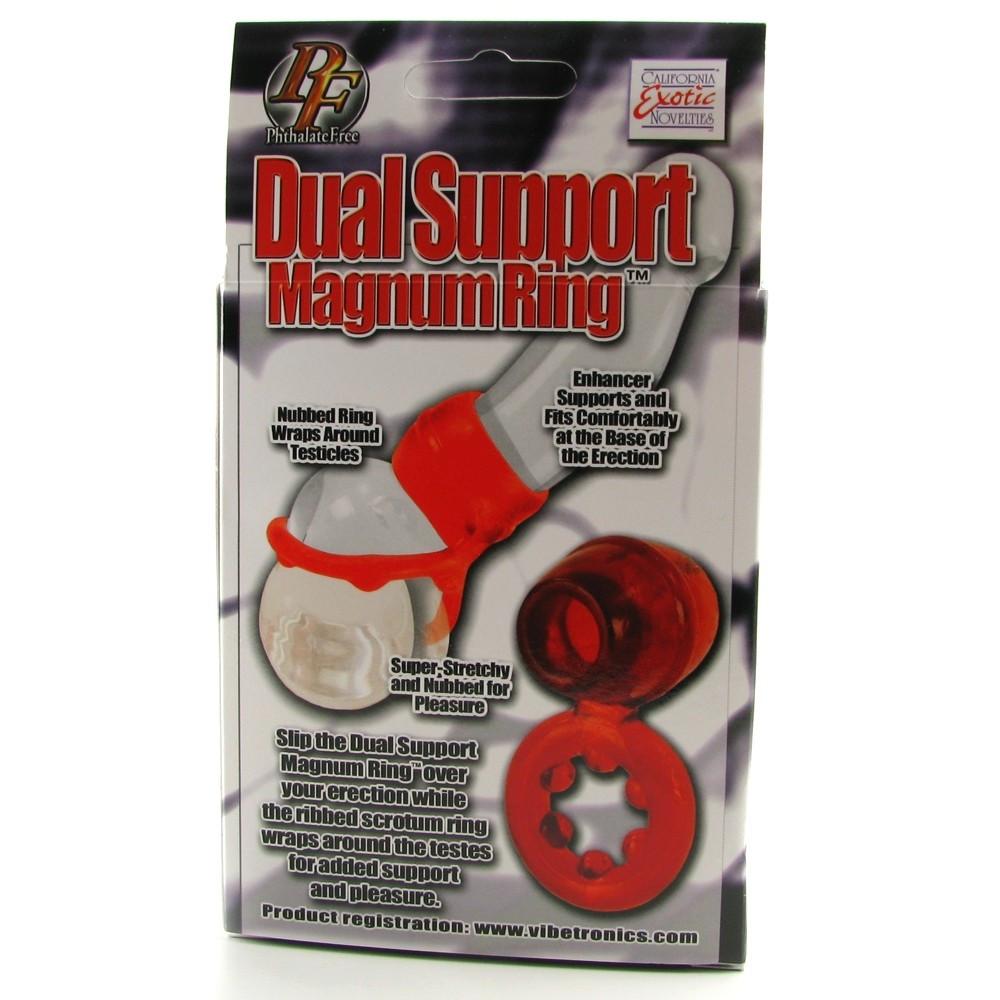Dual Support Magnum Ring in Red by California Exotics - - 2