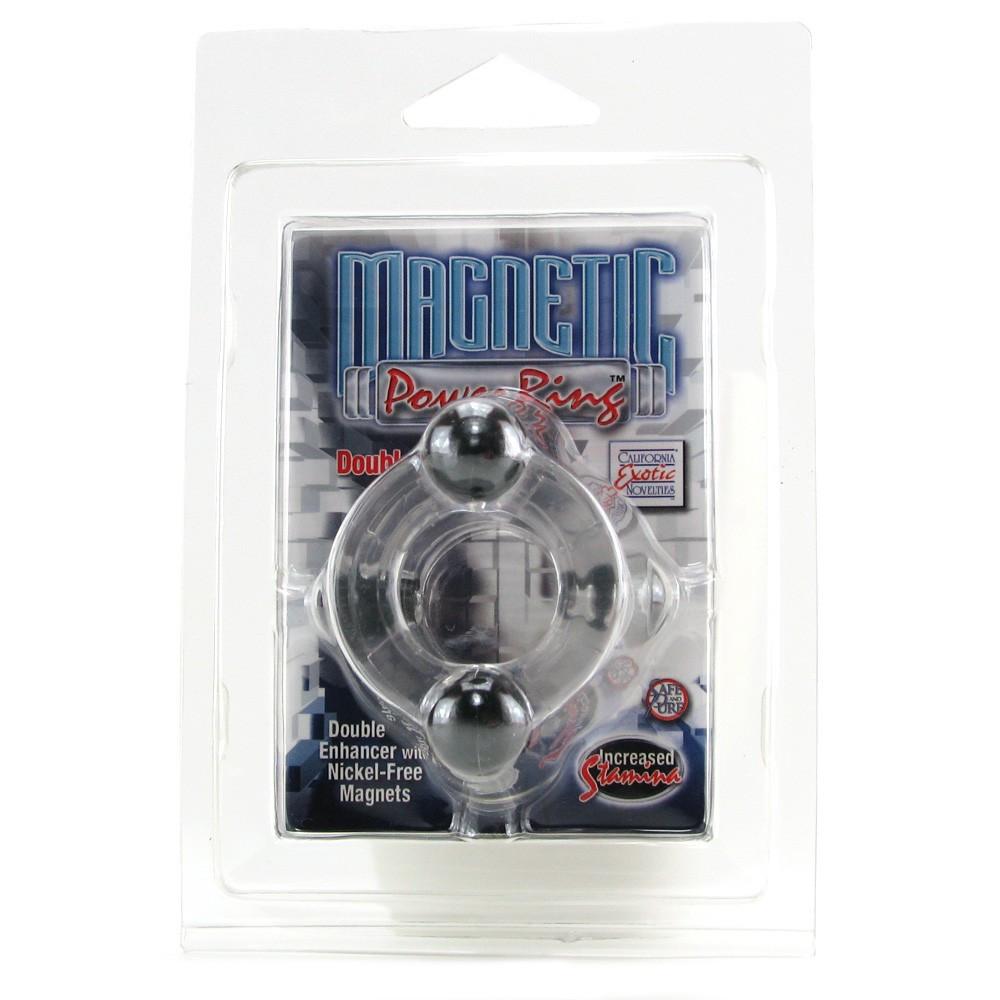 Magnetic Power Double Cock Ring in Clear by California Exotics - - 6