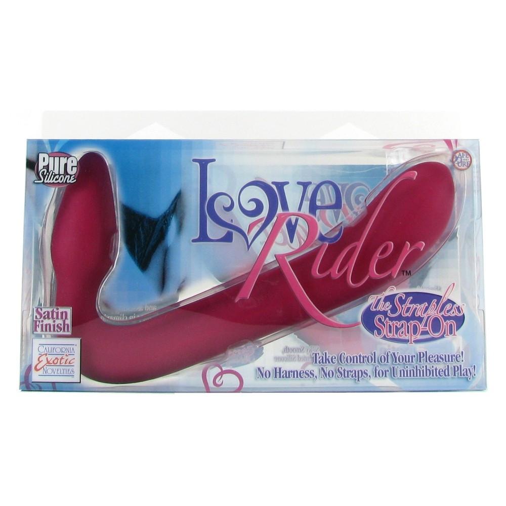 Love Rider Strapless Strap-On Dildo in Raspberry by California Exotics - - 6