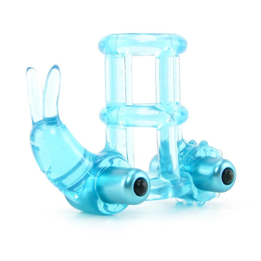 Double Trouble Vibrating Support System in Blue by California Exotics - - 5