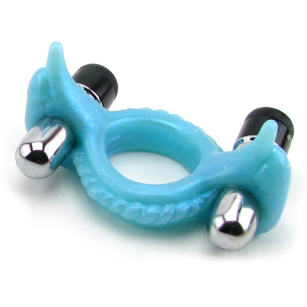 Double Dolphin Soft Vibrating Cock Ring by California Exotics - - 1