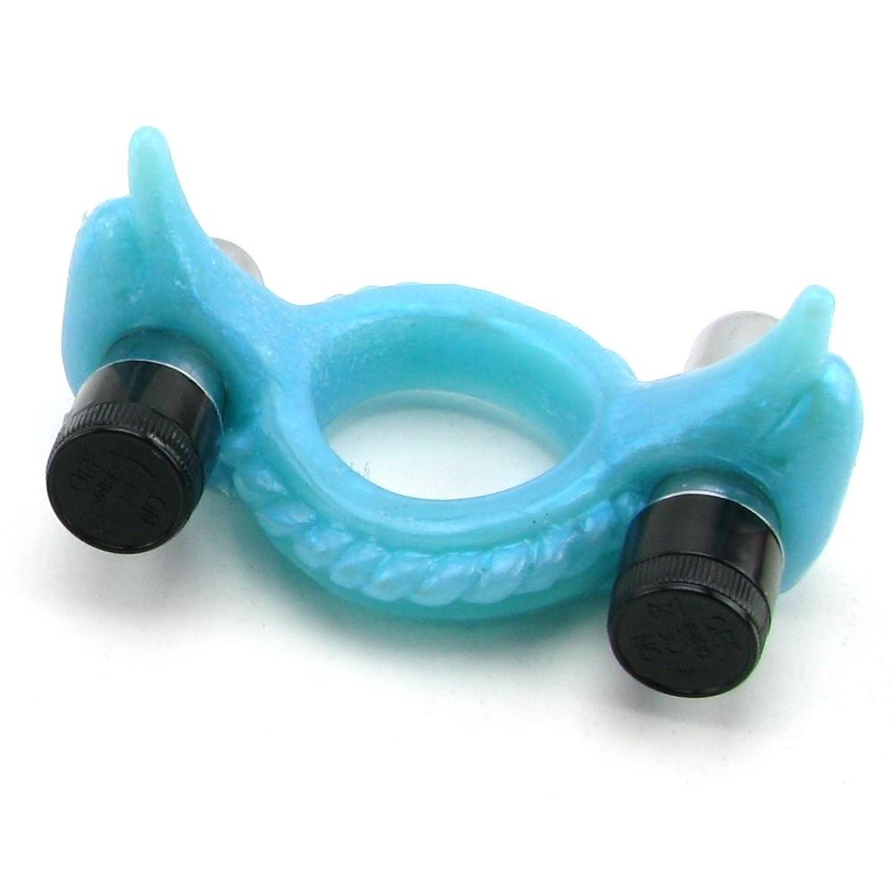 Double Dolphin Soft Vibrating Cock Ring by California Exotics - - 3