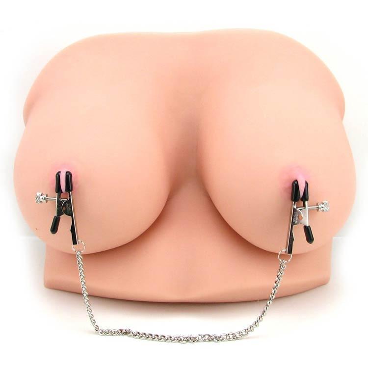 Non-Piercing Bullnose Nipple Clamps and Chain by California Exotics - - 1
