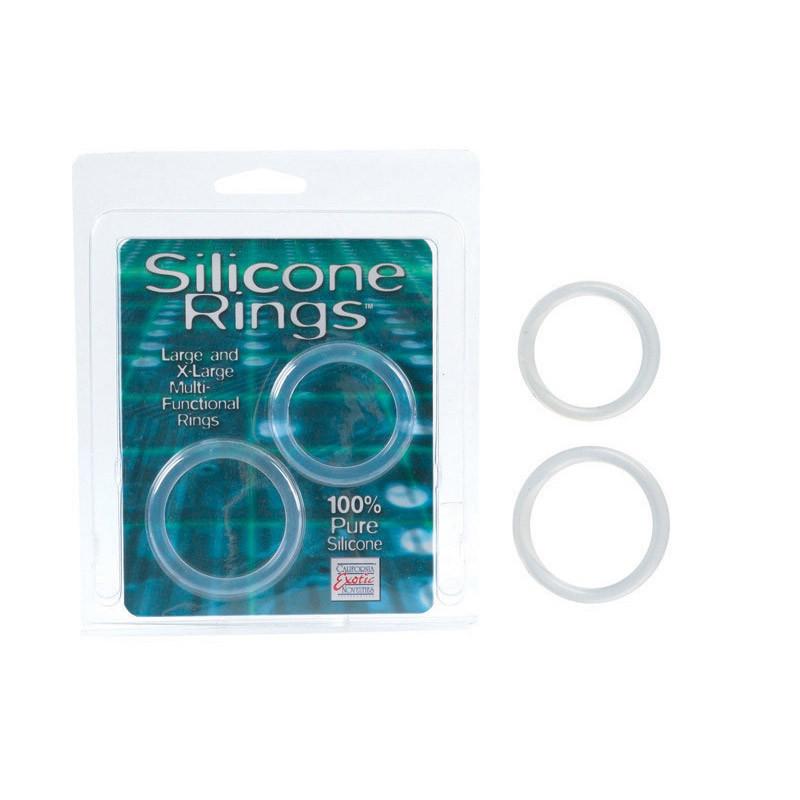 Large and XL Silicone Cock Ring Set by California Exotics - - 2