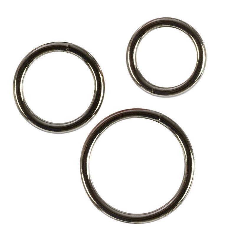 Silver Cock Ring 3 Piece Set by California Exotics - - 1
