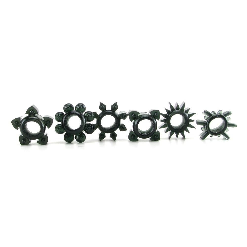 Doc Johnson Tower Of Power 6 Black Cock Rings by Doc Johnson - - 3