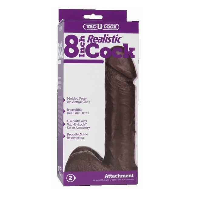 Vac-U-Lock 8 Inch Realistic Cock in Black