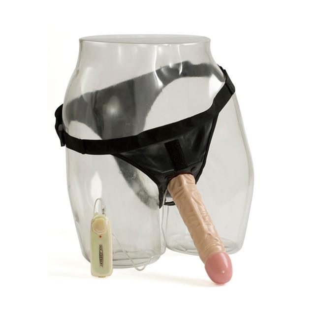 Ultra Vac-U-Lock Harness Set 5 With 8 Inch Vibrating Dildo