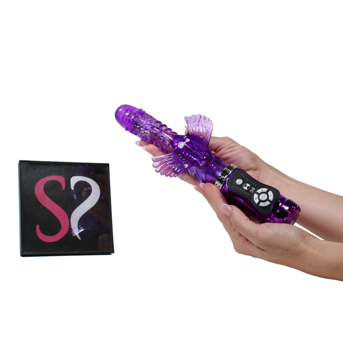 Double Delight 8 Function Thrusting Rabbit Vibrator With Rotating Beads
