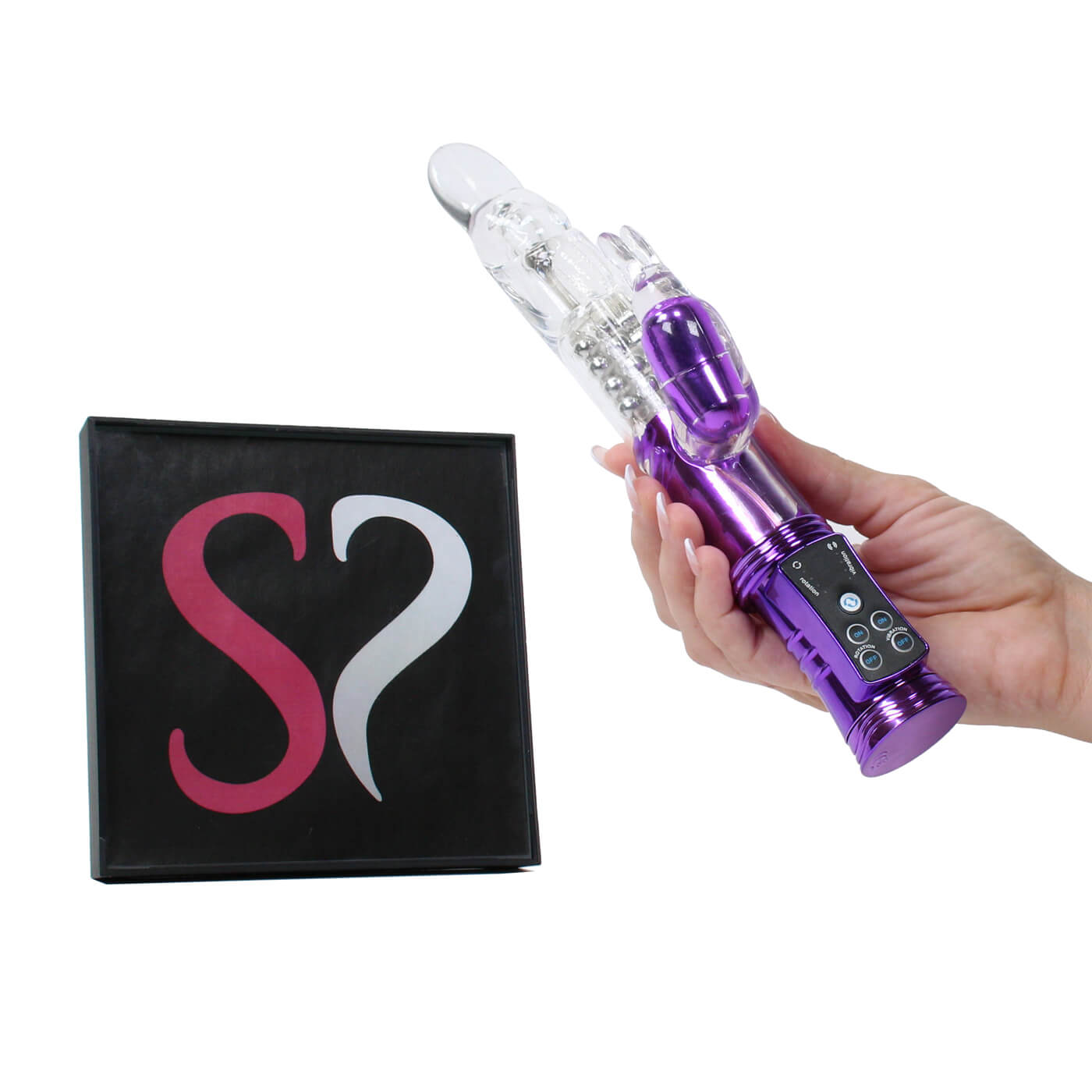 Double Delight 12 Function Rotating Beaded Rabbit Vibrator
