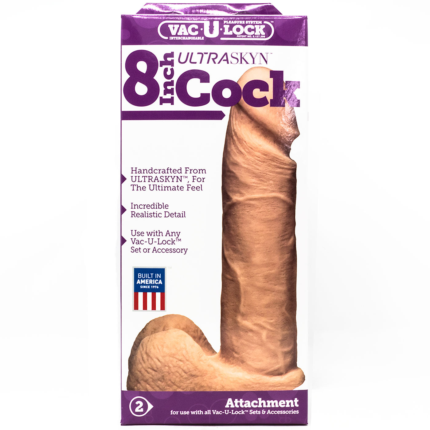 Doc Johnson Vac-U-Lock Ultraskyn UR3 8 Inch Realistic Dildo