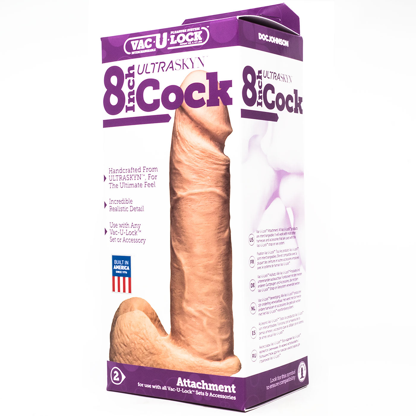 Doc Johnson Vac-U-Lock Ultraskyn UR3 8 Inch Realistic Dildo