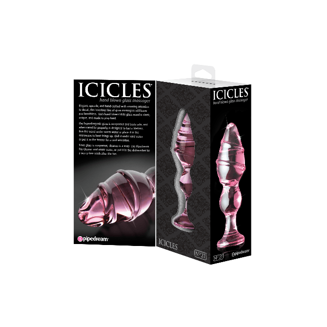 Icicles No. 27 Glass Pink Butt Plug